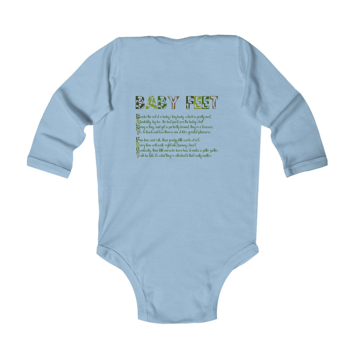 Baby Feet Acrostic Poem Infant Long Sleeve Bodysuit - Camo - No Personalization