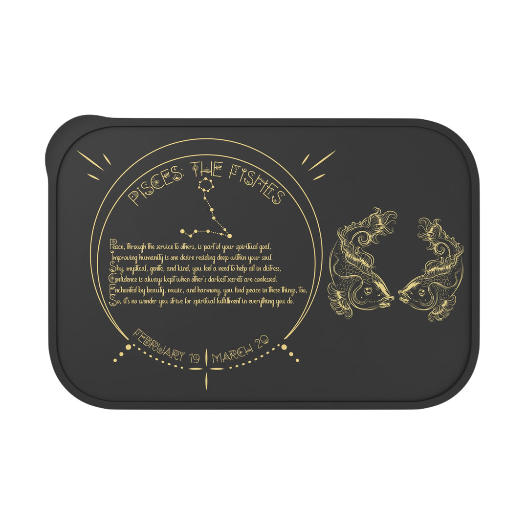 Pisces Acrostic Poem Bento Lunch Box - Black
