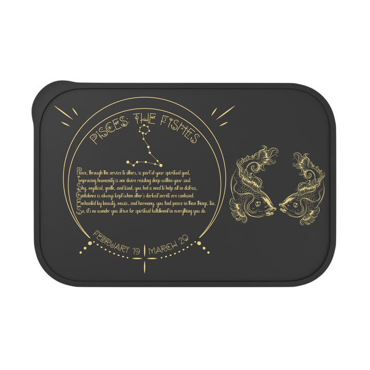 Pisces Acrostic Poem Bento Lunch Box - Black
