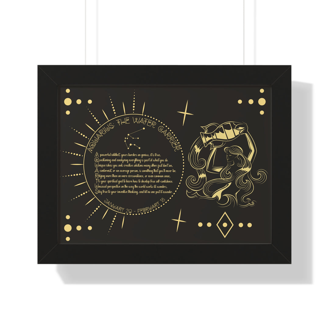 Written in the Stars Framed Acrostic Poem Print - Aquarius