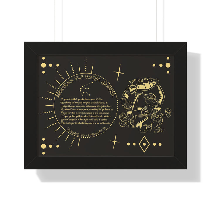 Written in the Stars Framed Acrostic Poem Print - Aquarius
