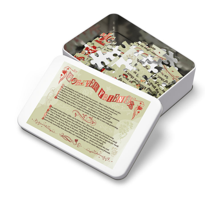 Forever Friends Acrostic Poem Puzzle  - Whimisical - Tin Box