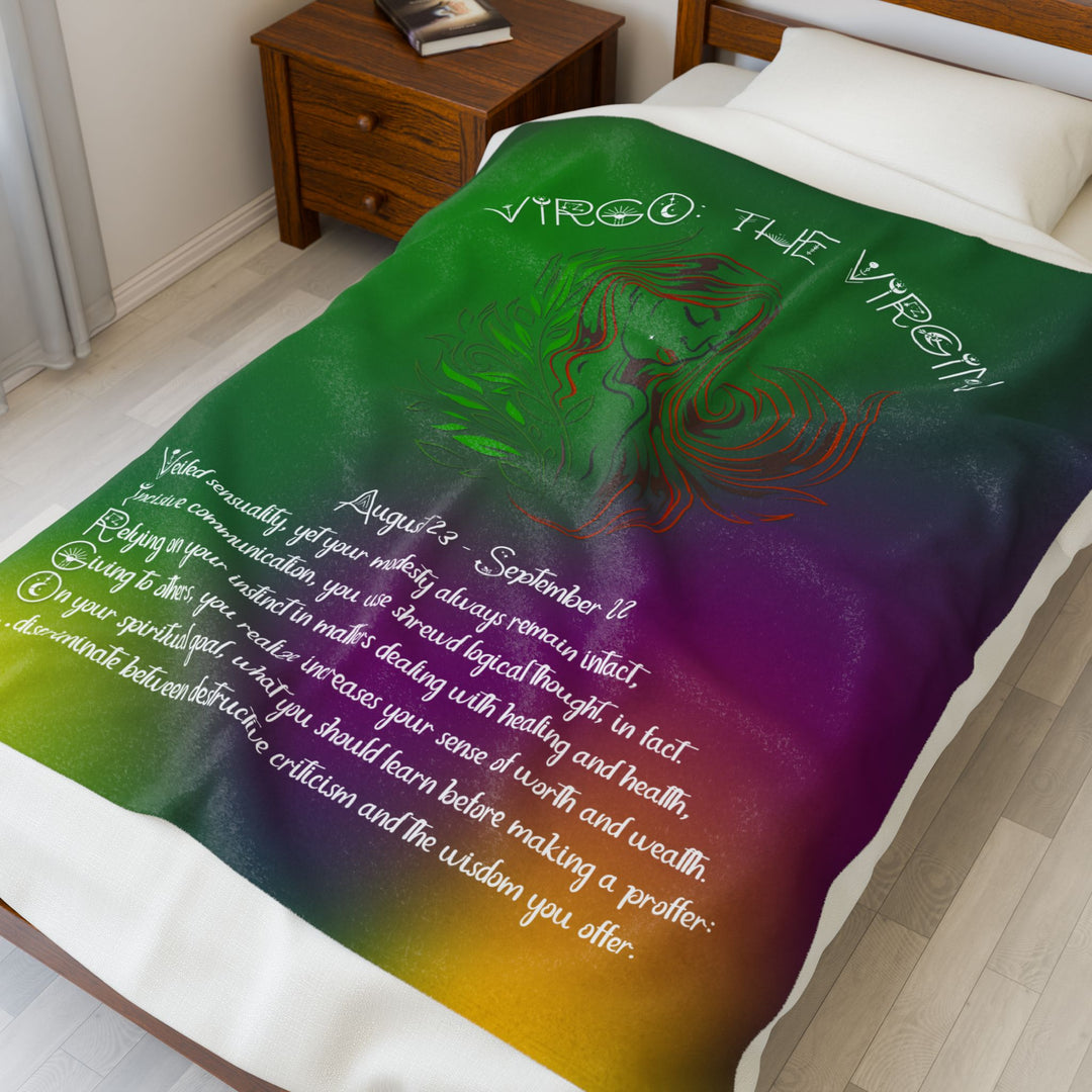 Virgo Acrostic Poem Velveteen Plush Blanket
