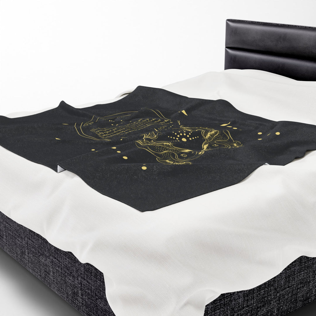 Pisces Acrostic Poem Velveteen Blanket