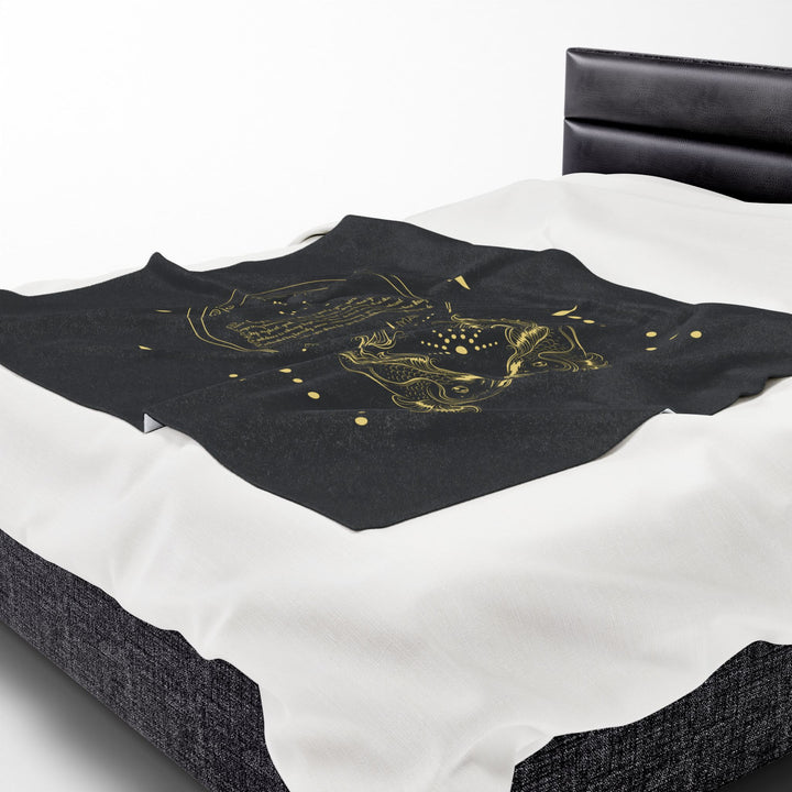 Pisces Acrostic Poem Velveteen Blanket