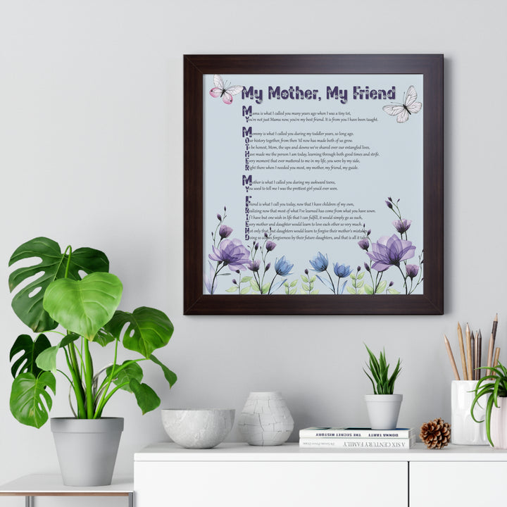 It's Just a Phrase "Mother-in-Law" Framed Horizontal Acrostic Poem Print- Floral