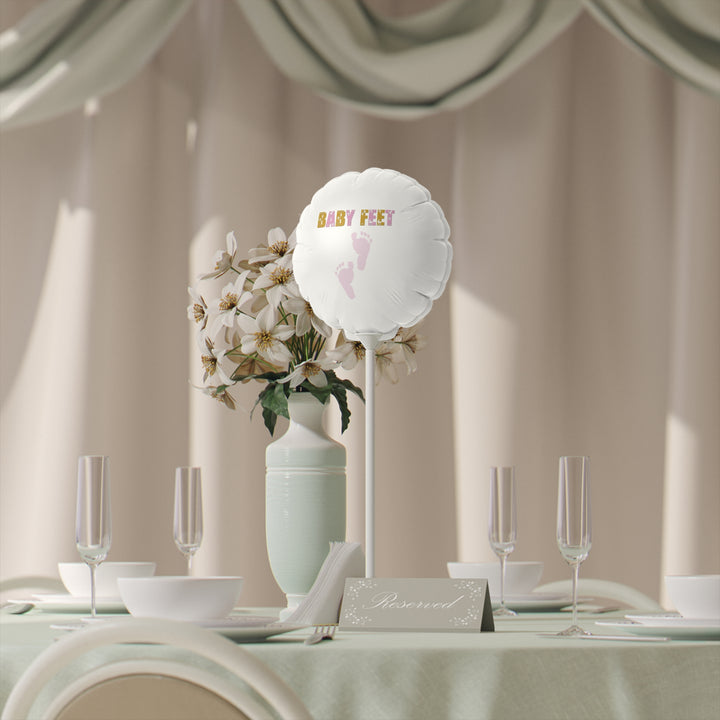 6” “Baby Feet" Heart-Shaped Baby Shower Balloons