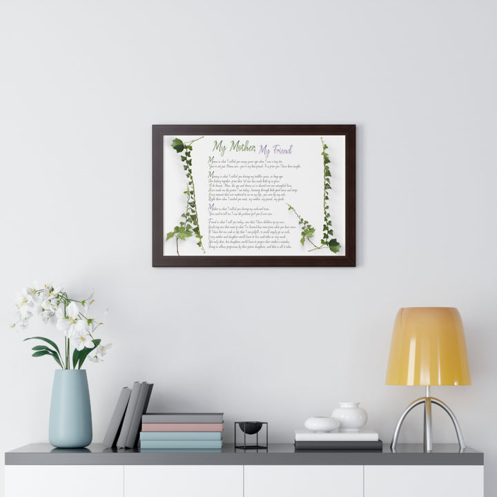 It's Just a Phrase "My Mother, My Friend" Framed Acrostic Poem Print
