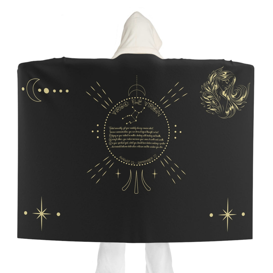 Virgo Acrostic Poem Sherpa Hooded Blanket