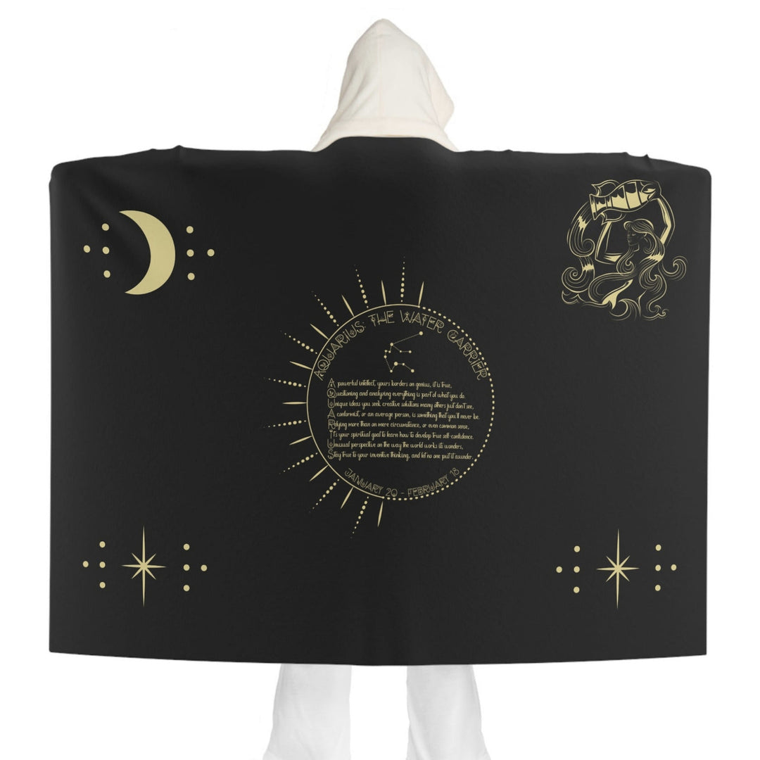 Aquarius Acrostic Poem Sherpa Hooded Blanket