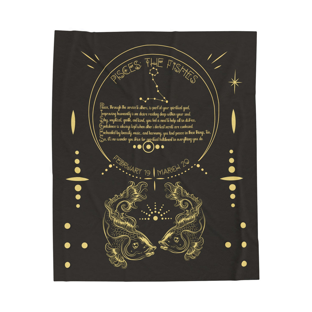 Pisces Acrostic Poem Velveteen Blanket