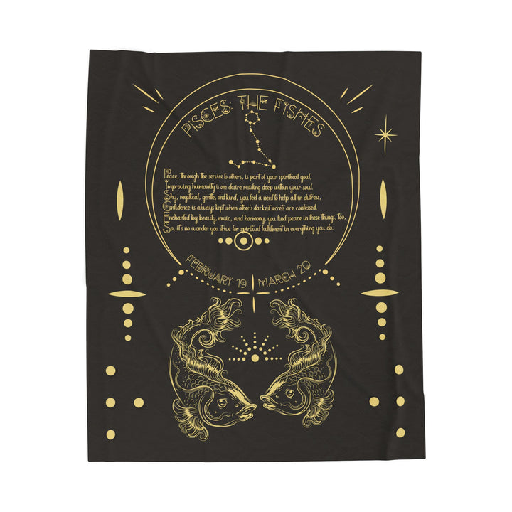 Pisces Acrostic Poem Velveteen Blanket