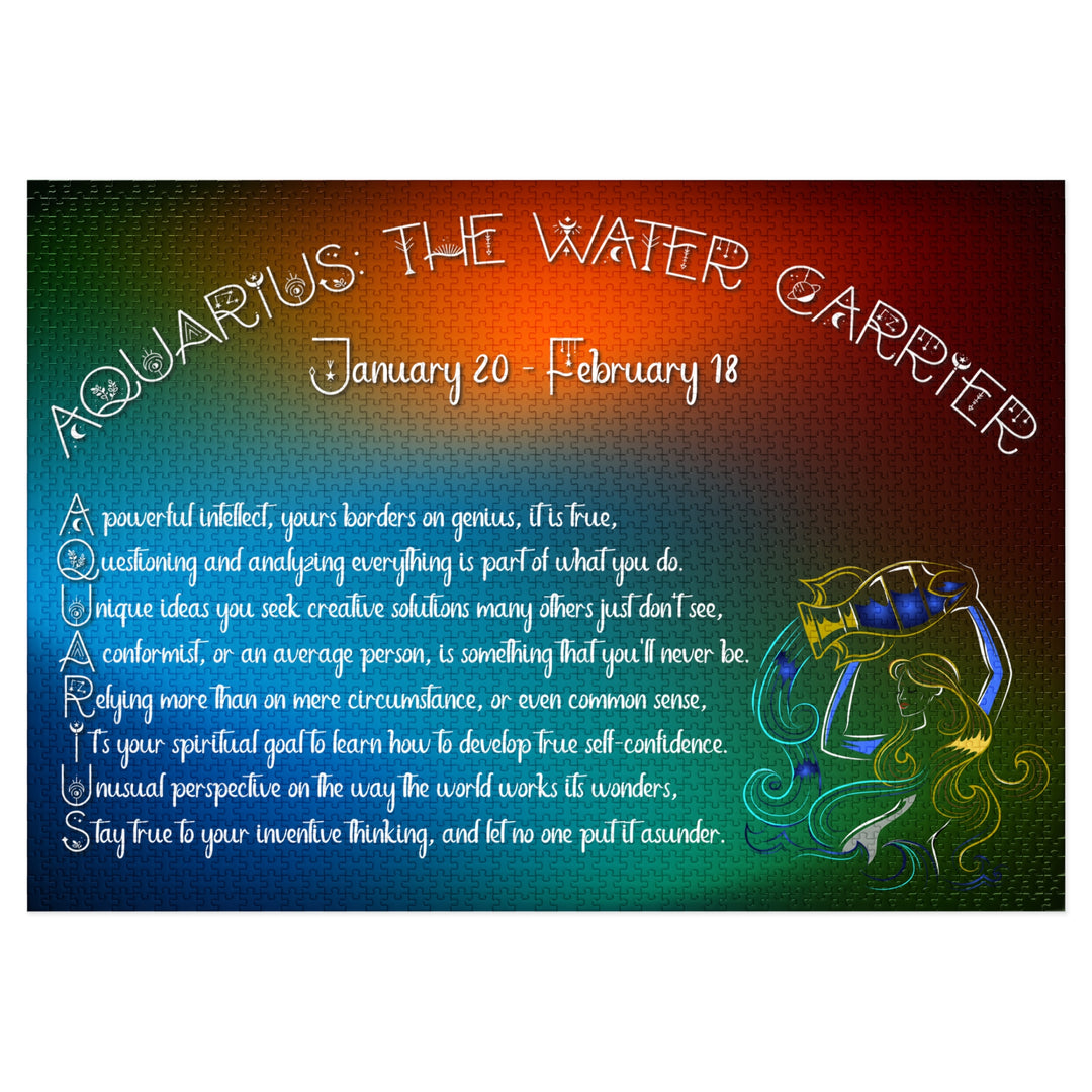 Aquarius Acrostic Poem Jigsaw Puzzle - Tin Box