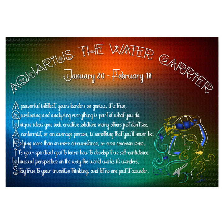 Aquarius Acrostic Poem Jigsaw Puzzle - Tin Box