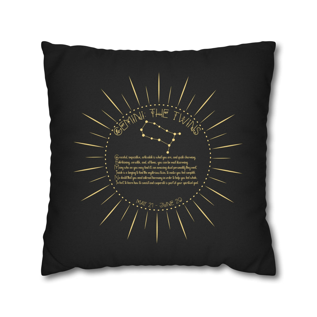 Gemini Acrostic Poem Pillow Cover