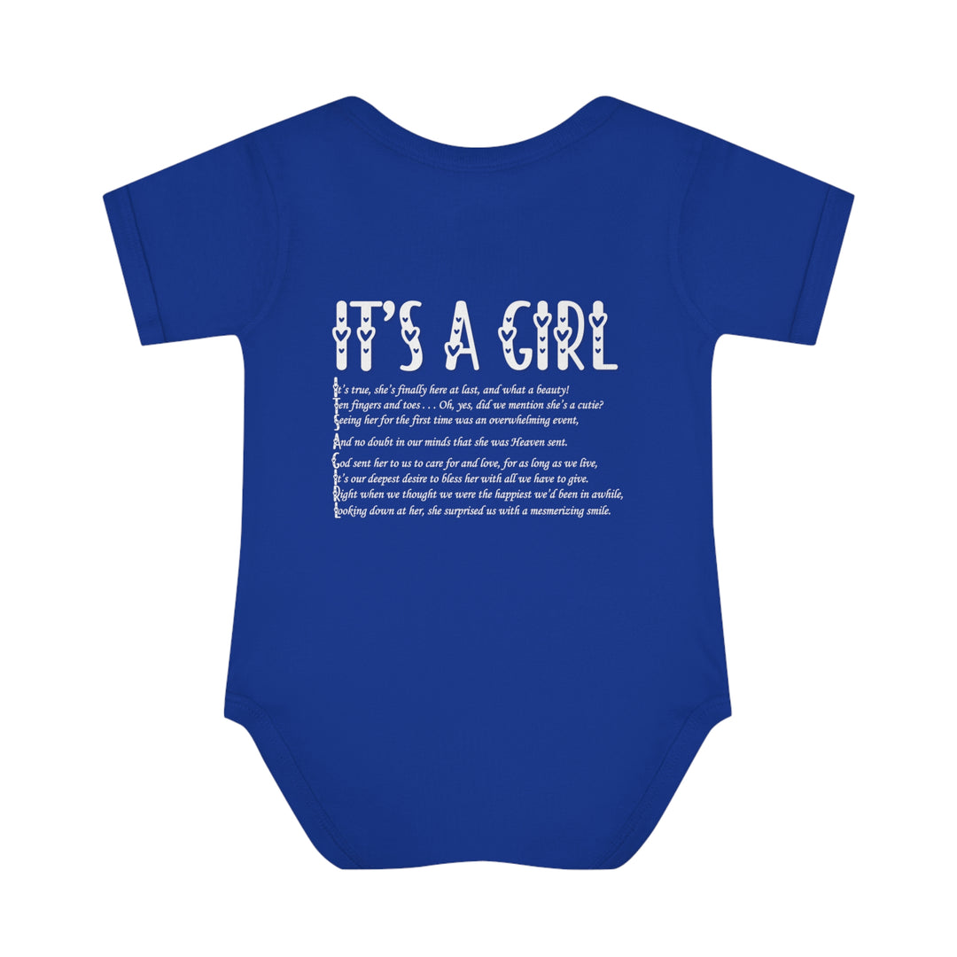 Baby Steps "It's a Girl" Acrostic Poem Bodysuit - Mommy & Baby Elephant
