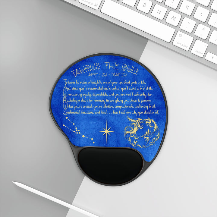 Written in the Stars Mouse Pad With Wrist Rest - Taurus