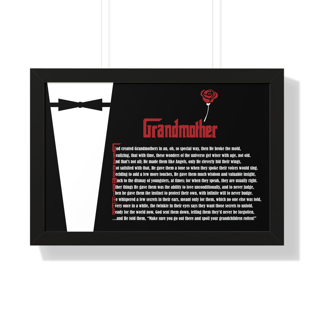 "Grandmother" Framed Acrostic Poem Print