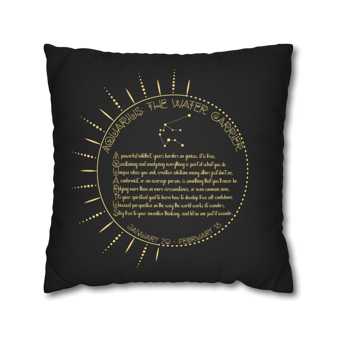 Aquarius Acrostic Poem Pillow Cover