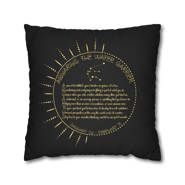 Aquarius Acrostic Poem Pillow Cover