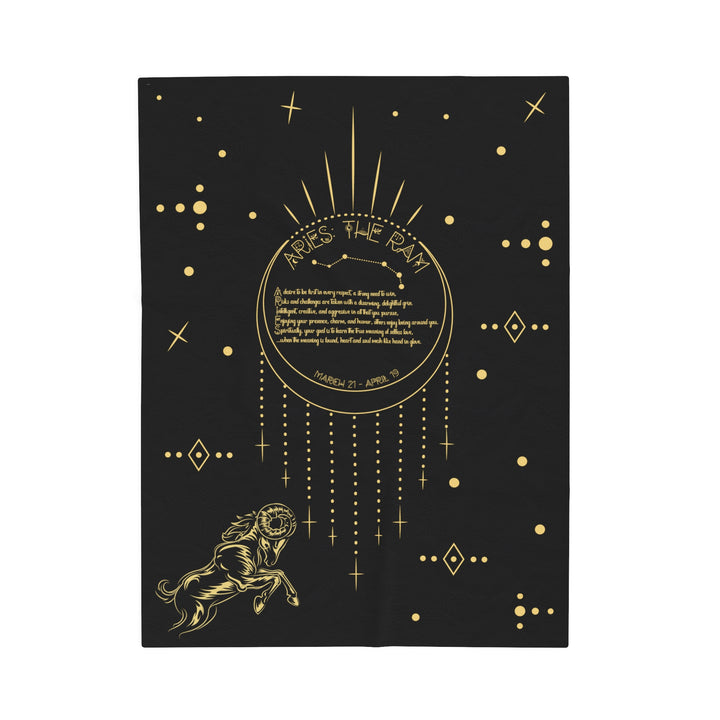 Written in the Stars Velveteen plush blanket with acrostic poem "Aries"