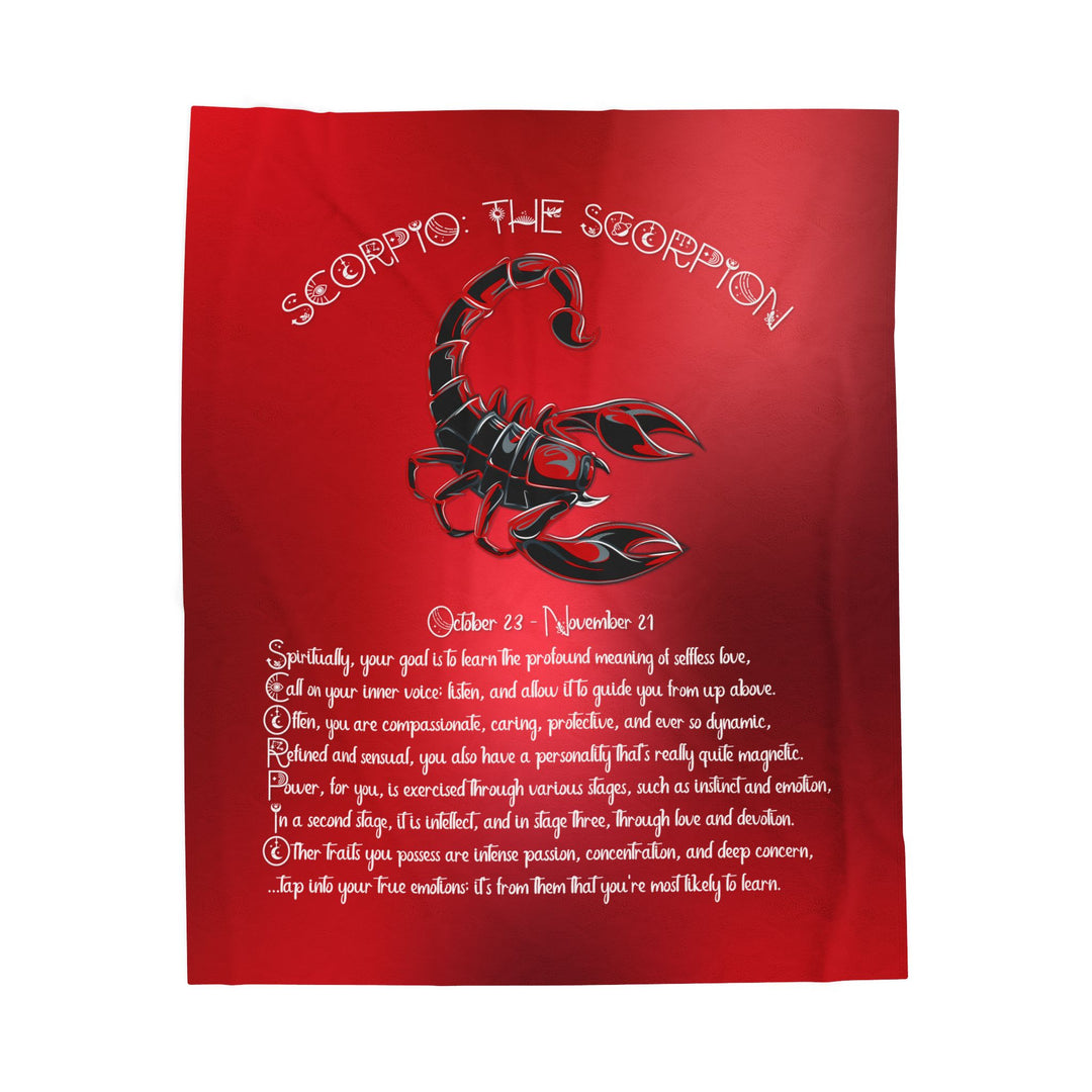 Scorpio Acrostic Poem Velveteen Plush Blanket