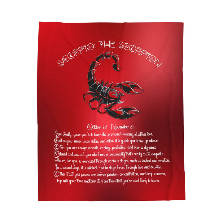 Scorpio Acrostic Poem Velveteen Plush Blanket