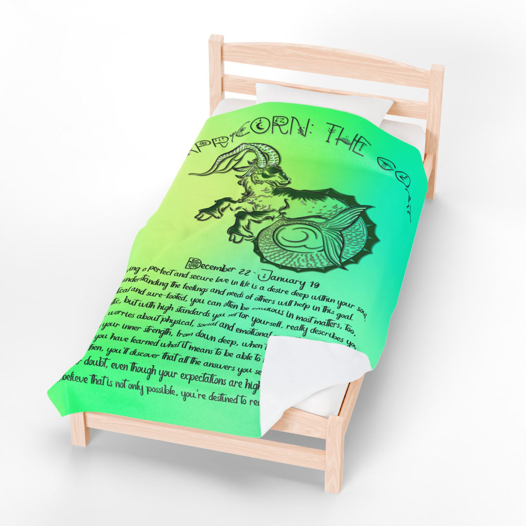 Capricorn Acrostic Poem Velveteen Plush Blanket