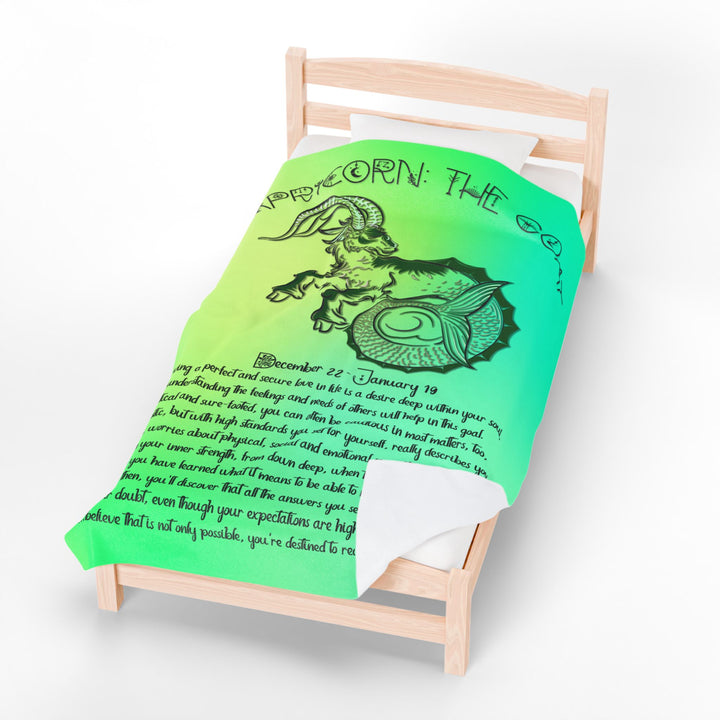 Capricorn Acrostic Poem Velveteen Plush Blanket
