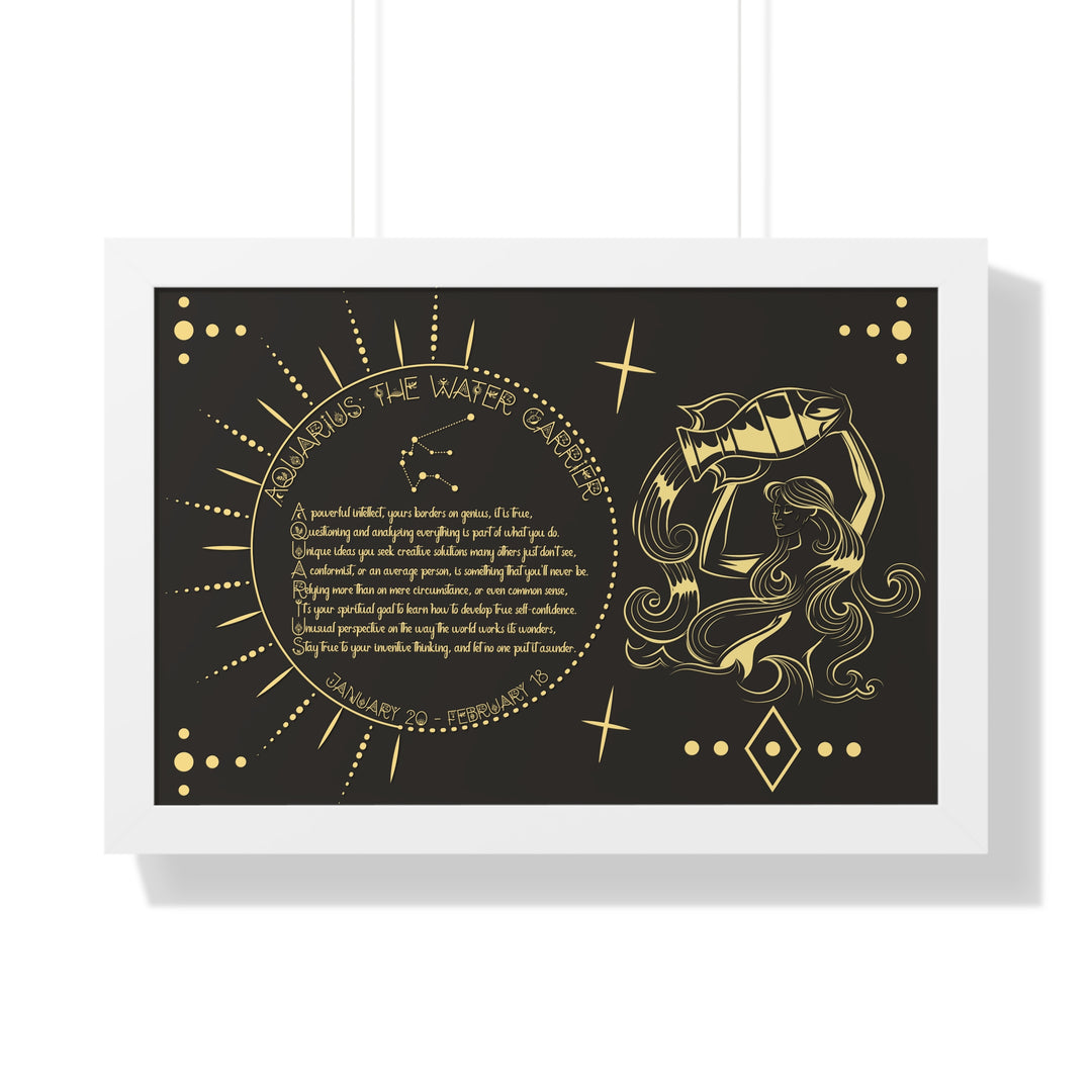 Written in the Stars Framed Acrostic Poem Print - Aquarius