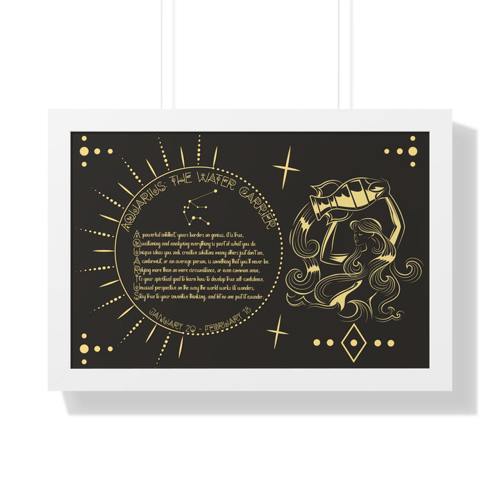 Written in the Stars Framed Acrostic Poem Print - Aquarius