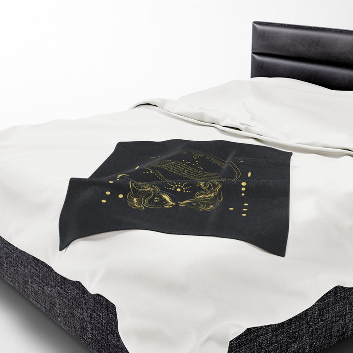 Pisces Acrostic Poem Velveteen Blanket