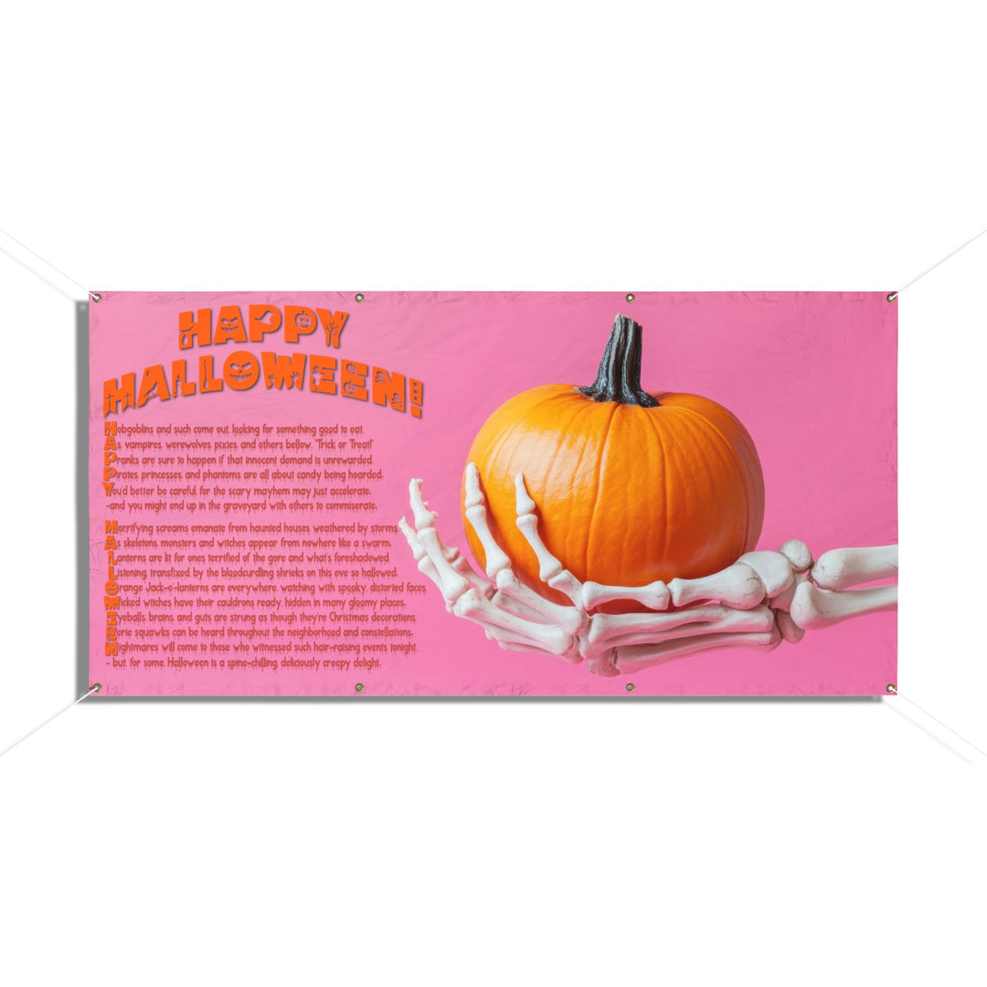 DPI TOO LOW! Happy Halloween Acrostic Poem Vinyl Banner