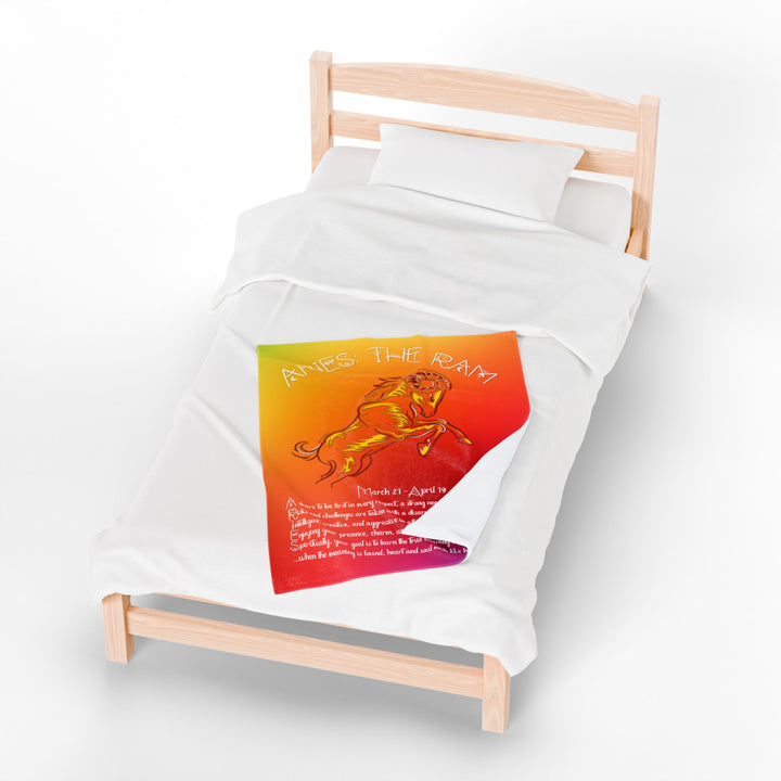 Aries Acrostic Poem Velveteen Plush Blanket