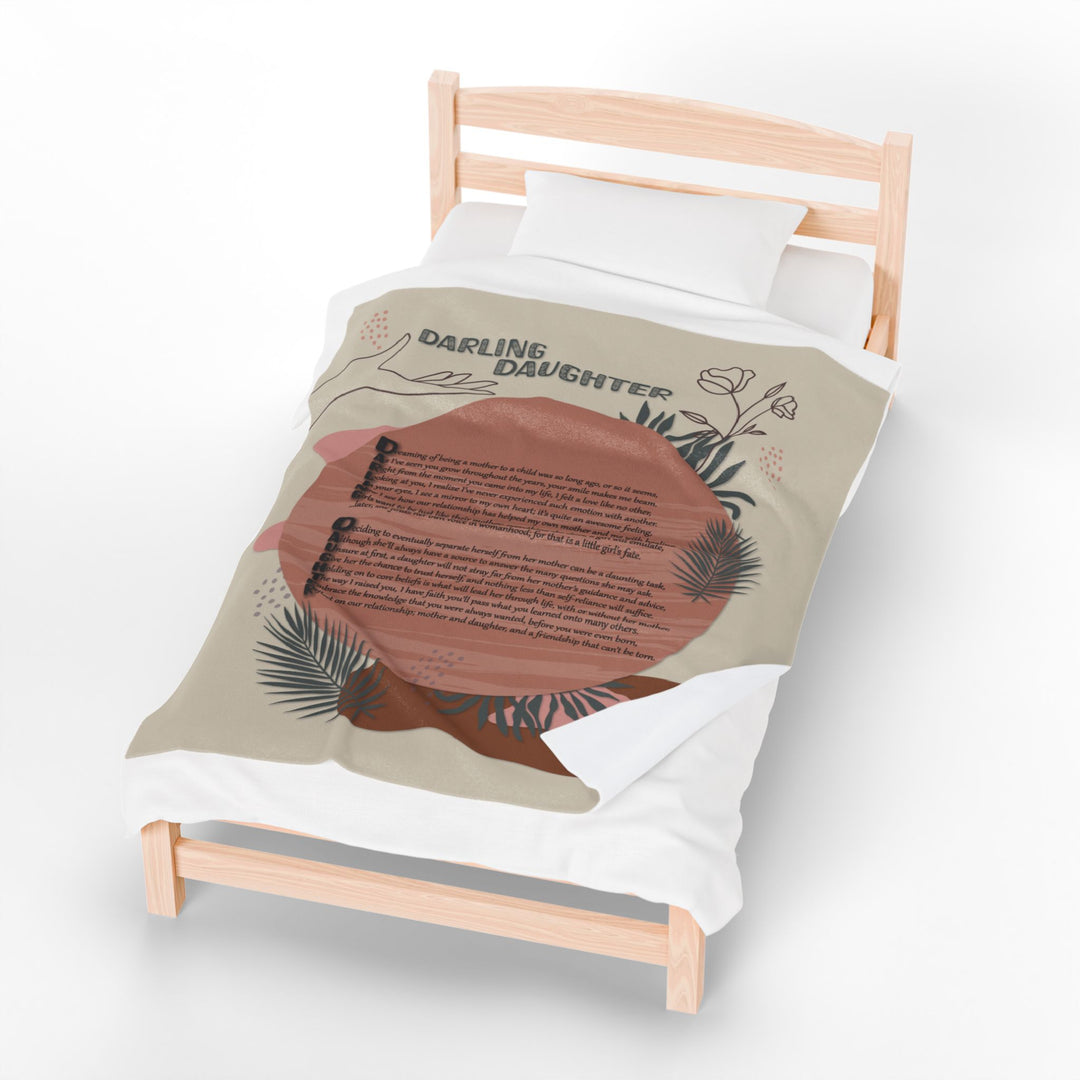 Darling Daughter Acrostic Poem Velveteen Plush Blanket - Boho Design