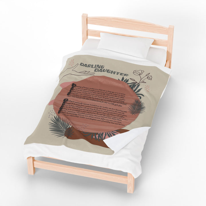 Darling Daughter Acrostic Poem Velveteen Plush Blanket - Boho Design