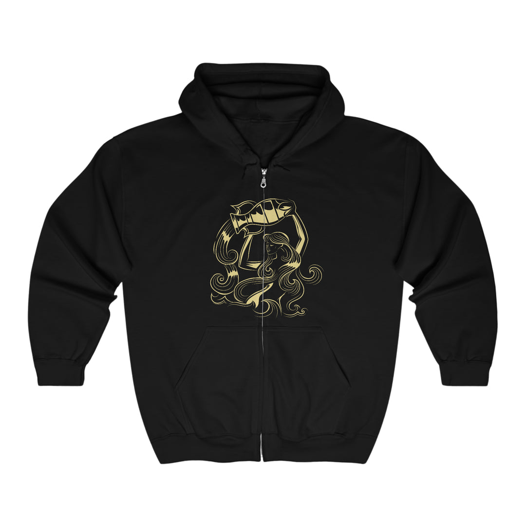 Written in the Stars Unisex Full Zip Hooded Sweatshirt - Aquarius