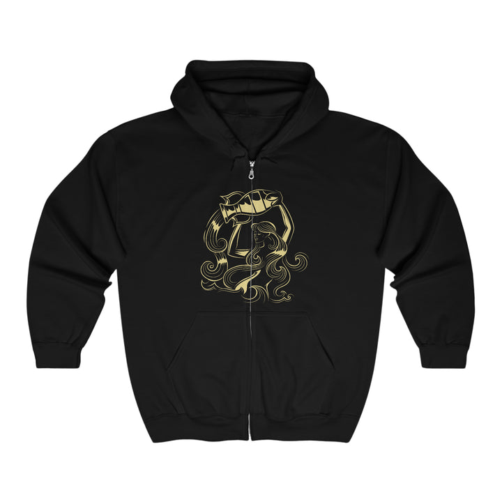 Written in the Stars Unisex Full Zip Hooded Sweatshirt - Aquarius