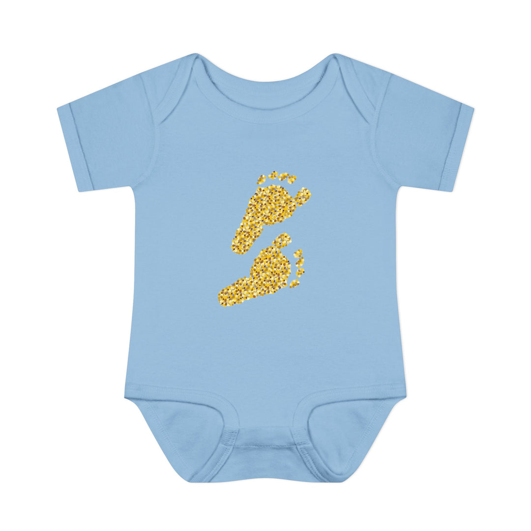 Baby Feet Acrostic Poem Baby Bodysuit - Glitter Footprints