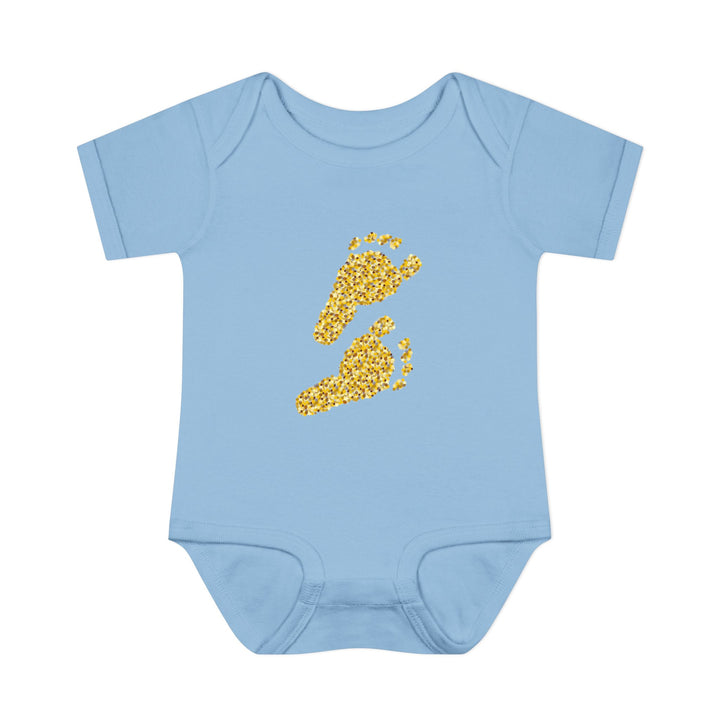 Baby Feet Acrostic Poem Baby Bodysuit - Glitter Footprints