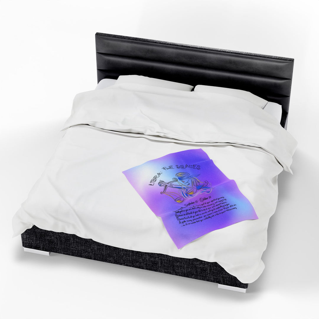Libra Acrostic Poem Velveteen Plush Blanket - Colored