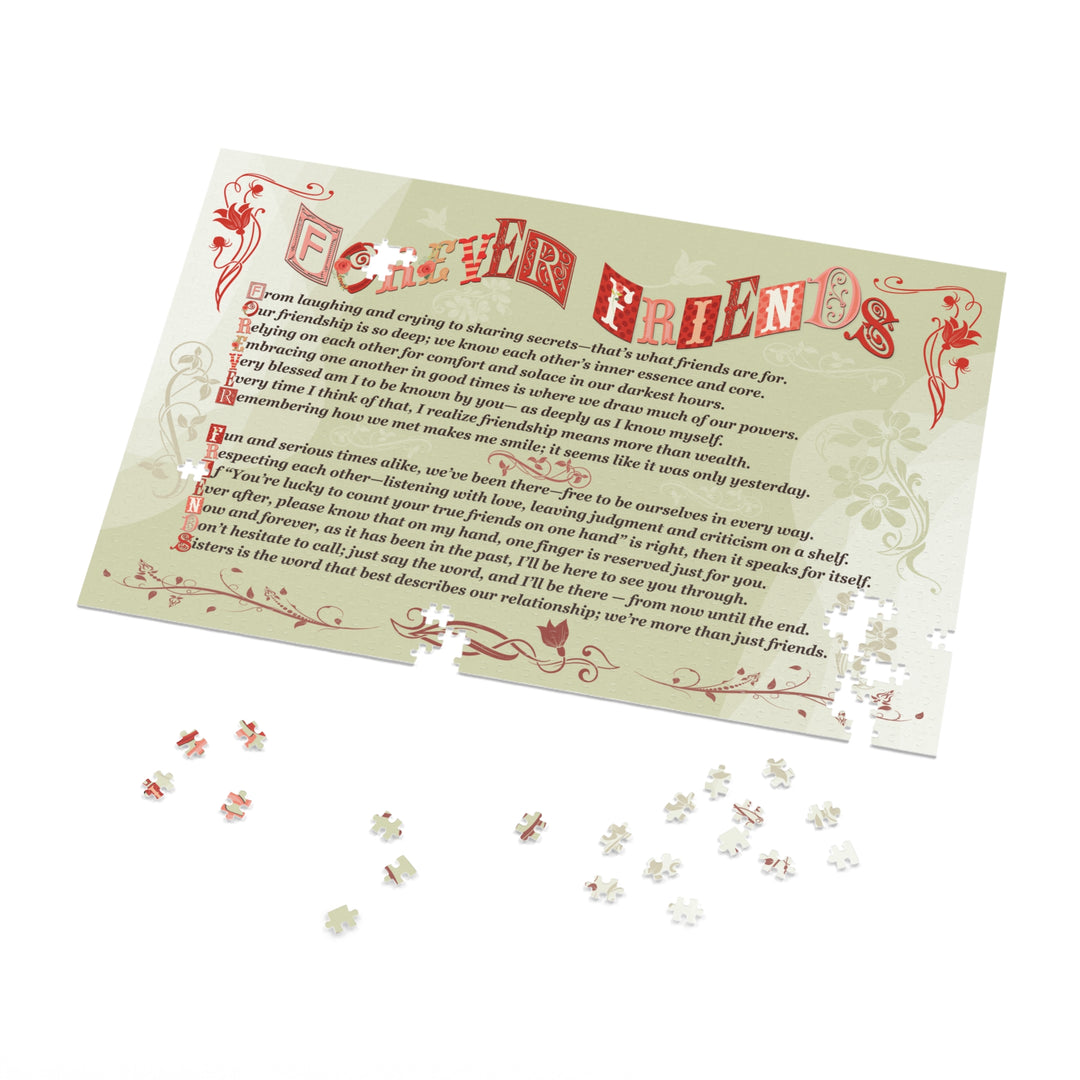 Forever Friends Acrostic Poem Puzzle  - Whimisical - Tin Box