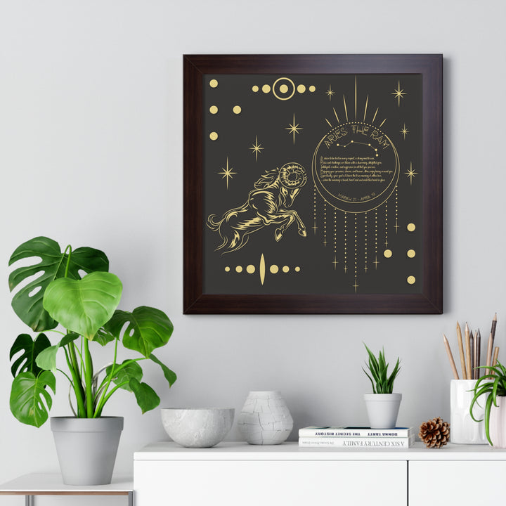 Written in the Stars Framed Horizontal Acrostic Poem Print - Aries