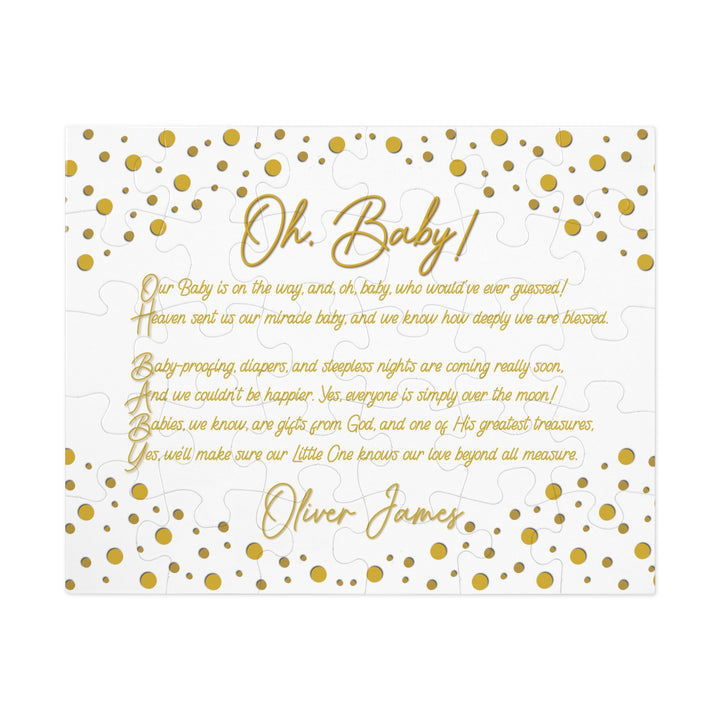 Oh, Baby! Acrostic Poem Jigsaw Puzzle - Personalized - Tin Box