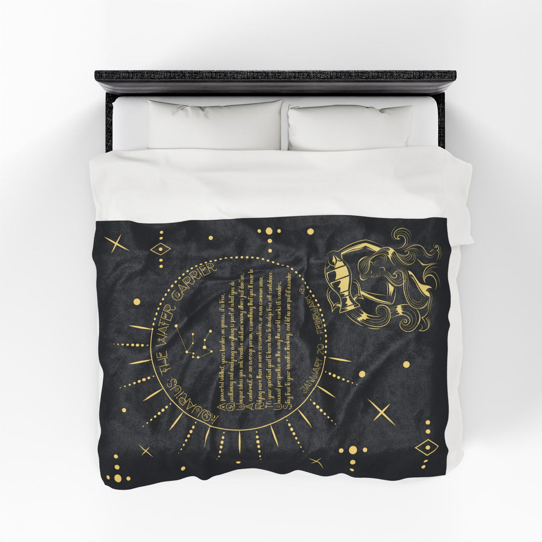 Aquarius Acrostic Poem Velveteen Plush Blanket