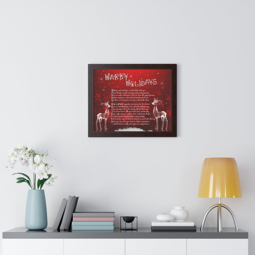 It's Just a Phrase "Happy Holidays" Framed Horizontal Acrostic Poem Poster