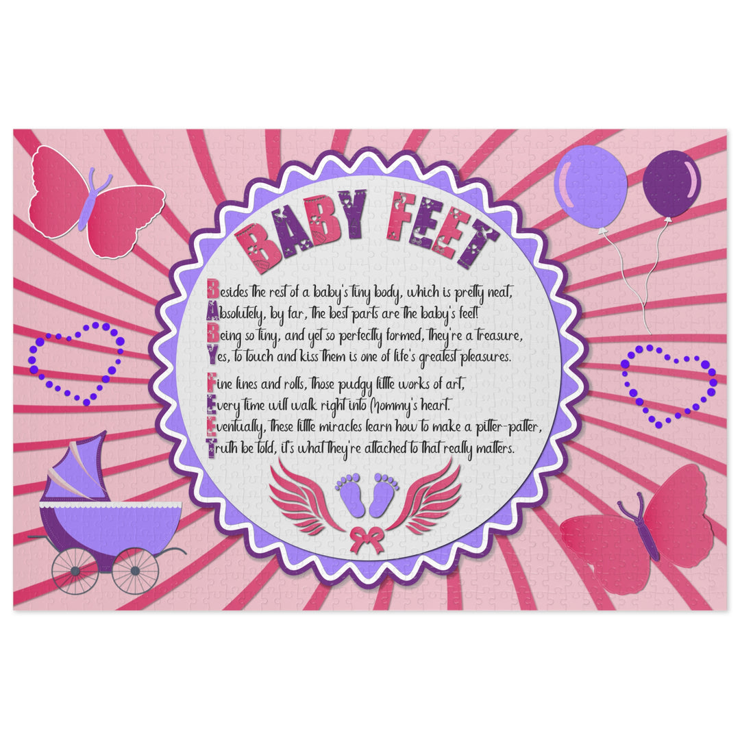 Baby Steps Acrostic Poem Jigsaw Puzzle - "Baby feet" - Pink