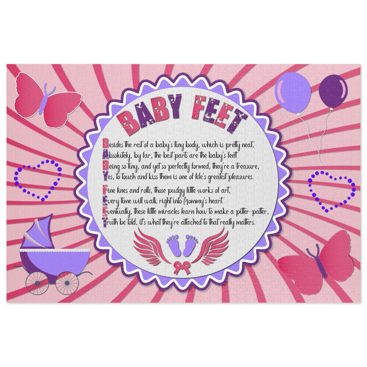 Baby Steps Acrostic Poem Jigsaw Puzzle - "Baby feet" - Pink