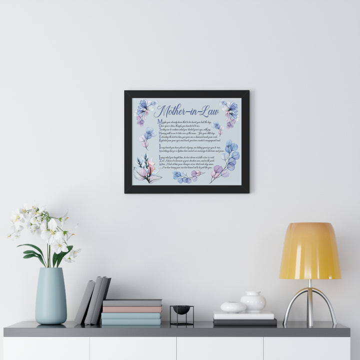 "My Mother, My Friend" Framed Acrostic Poem Print - Translucent Flower