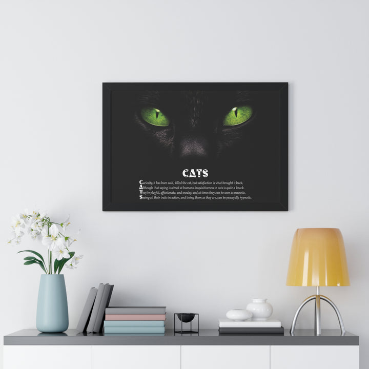 It's Just a Phrase "Cats" Framed Acrostic Poem Print